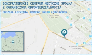 ODDZIAŁ LECZENIA JEDNEGO DNIA - BONIFRATERSKIE CENTRUM MEDYCZNE SPÓŁKA Z OGRANICZONĄ ODPOWIEDZIALNOŚCIĄ - UL. KOSYNIERÓW GDYŃSKICH 61,  ŁÓDŹ-GÓRNA