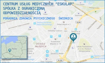 PORADNIA ZDROWIA PSYCHICZNEGO - CENTRUM USŁUG MEDYCZNYCH "ESKULAP" SPÓŁKA Z OGRANICZONĄ ODPOWIEDZIALNOŚCIĄ - UL. LUDWIKA ZAMENHOFA 47,  ŚWIDNICA
