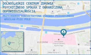 PRZYCHODNIA KONSULTACYJNA ZDROWIA PSYCHICZNEGO - DOLNOŚLĄSKIE CENTRUM ZDROWIA PSYCHICZNEGO SPÓŁKA Z OGRANICZONĄ ODPOWIEDZIALNOŚCIĄ - UL. WYBRZEŻE J. CONRADA-KORZENIOWSKIEGO 18,  WROCŁAW-PSIE POLE