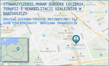 ODDZIAŁ DZIENNY TERAPII MOTYWACYJNEJ DLA OSÓB UZALEŻNIONYCH - STOWARZYSZENIE MONAR OŚRODEK LECZENIA, TERAPII I REHABILITACJI UZALEŻNIEŃ DLA DZIECI I MŁODZIEŻY W GDAŃSKU - GEN. WŁADYSŁAWA ANDERSA 12,  WARSZAWA ŚRÓDMIEŚCIE