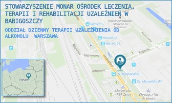 ODDZIAŁ DZIENNY TERAPII UZALEŻNIENIA OD ALKOHOLU - STOWARZYSZENIE MONAR OŚRODEK LECZENIA, TERAPII I REHABILITACJI UZALEŻNIEŃ W BABIGOSZCZY - MARYWILSKA 44,  WARSZAWA