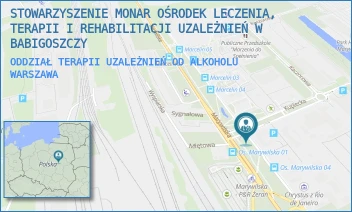 ODDZIAŁ TERAPII UZALEŻNIEŃ OD ALKOHOLU - STOWARZYSZENIE MONAR OŚRODEK LECZENIA, TERAPII I REHABILITACJI UZALEŻNIEŃ W BABIGOSZCZY - MARYWILSKA 44,  WARSZAWA