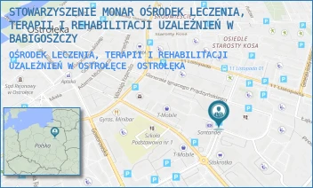 OŚRODEK LECZENIA, TERAPII I REHABILITACJI UZALEŻNIEŃ W OSTROŁĘCE - STOWARZYSZENIE "MONAR" - INWALIDÓW WOJENNYCH 21,  OSTROŁĘKA
