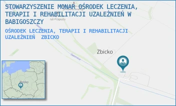 OŚRODEK LECZENIA, TERAPII I REHABILITACJI UZALEŻNIEŃ - STOWARZYSZENIE MONAR OŚRODEK LECZENIA, TERAPII I REHABILITACJI UZALEŻNIEŃ W BABIGOSZCZY - UL. LEŚNA 2,  ZBICKO