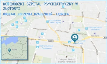ODDZIAŁ LECZENIA UZALEŻNIEŃ - WOJEWÓDZKI SZPITAL PSYCHIATRYCZNY W ZŁOTORYI - UL. CHOJNOWSKA 81,  LEGNICA