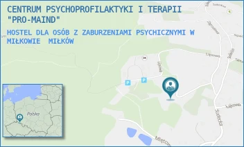 HOSTEL DLA OSÓB Z ZABURZENIAMI PSYCHICZNYMI W MIŁKOWIE - CENTRUM PSYCHOPROFILAKTYKI I TERAPII "PRO-MAIND" - UL. MIŁKÓW 160,  MIŁKÓW