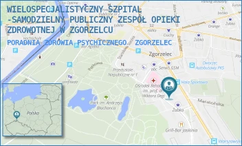 PORADNIA ZDROWIA PSYCHICZNEGO - WIELOSPECJALISTYCZNY SZPITAL -SAMODZIELNY PUBLICZNY ZESPÓŁ OPIEKI ZDROWOTNEJ W ZGORZELCU - UL. WARSZAWSKA 30,  ZGORZELEC