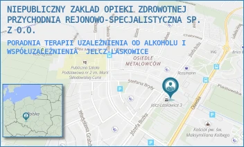 PORADNIA TERAPII UZALEŻNIENIA OD ALKOHOLU I WSPÓŁUZALEŻNIENIA - NIEPUBLICZNY ZAKLAD OPIEKI ZDROWOTNEJ PRZYCHODNIA REJONOWO-SPECJALISTYCZNA SP. Z O.O. - UL. JÓZEFA BOŻKA 13,  JELCZ-LASKOWICE