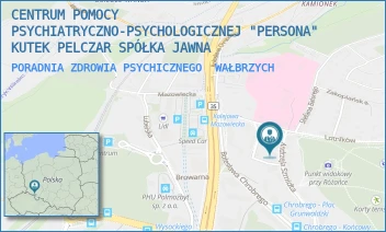 PORADNIA ZDROWIA PSYCHICZNEGO - CENTRUM POMOCY PSYCHIATRYCZNO-PSYCHOLOGICZNEJ "PERSONA" KUTEK PELCZAR SPÓŁKA JAWNA - UL. ANDRZEJA SZMIDTA 15,  WAŁBRZYCH