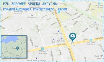 PORADNIA ZDROWIA PSYCHICZNEGO - PZU ZDROWIE SPÓŁKA AKCYJNA - 1905 ROKU 20,  RADOM