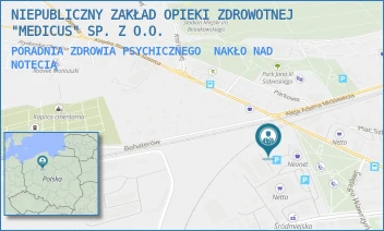 PORADNIA ZDROWIA PSYCHICZNEGO - NIEPUBLICZNY ZAKŁAD OPIEKI ZDROWOTNEJ "MEDICUS" SP. Z O.O. - SĄDOWA 14/D,  NAKŁO NAD NOTECIĄ