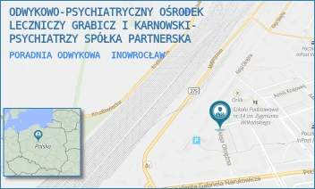 PORADNIA ODWYKOWA - ODWYKOWO-PSYCHIATRYCZNY OŚRODEK LECZNICZY GRABICZ I KARNOWSKI- PSYCHIATRZY SPÓŁKA PARTNERSKA - OKRĘŻNA 79,  INOWROCŁAW