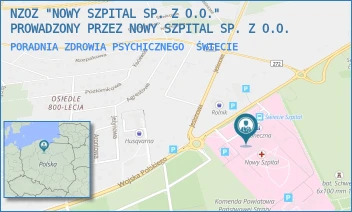 PORADNIA ZDROWIA PSYCHICZNEGO - NOWY SZPITAL SPÓŁKA Z OGRANICZONĄ ODPOWIEDZIALNOŚCIĄ - WOJSKA POLSKIEGO 126,  ŚWIECIE