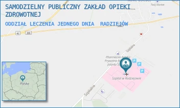 ODDZIAŁ LECZENIA JEDNEGO DNIA - SAMODZIELNY PUBLICZNY ZAKŁAD OPIEKI ZDROWOTNEJ - SZPITALNA 3,  RADZIEJÓW