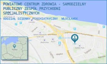 ODDZIAŁ DZIENNY PSYCHIATRYCZNY - POWIATOWE CENTRUM ZDROWIA - SAMODZIELNY PUBLICZNY ZESPÓŁ PRZYCHODNI SPECJALISTYCZNYCH - SZPITALNA 6C,  WŁOCŁAWEK