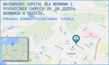 PORADNIA ZDROWIA PSYCHICZNEGO - WOJEWÓDZKI SZPITAL ZDROWIA PSYCHICZNEGO IM. DR. JÓZEFA BEDNARZA W ŚWIECIU - WAŁOWA 9,  TUCHOLA