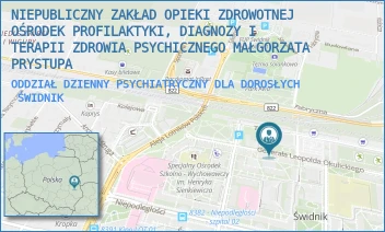 ODDZIAŁ DZIENNY PSYCHIATRYCZNY DLA DOROSŁYCH - MAŁGORZATA PRYSTUPA - NZOZ OŚRODEK PROFILAKTYKI, DIAGNOZY I TERAPII ZDROWIA PSYCHICZNEGO MAŁGORZATA PRYSTUPA - GEN. L. OKULICKIEGO 4A,  ŚWIDNIK