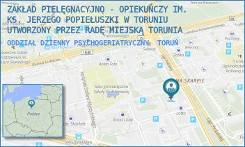 ODDZIAŁ DZIENNY PSYCHOGERIATRYCZNY - ZAKŁAD PIELĘGNACYJNO - OPIEKUŃCZY IM. KS. JERZEGO POPIEŁUSZKI W TORUNIU UTWORZONY PRZEZ RADĘ MIEJSKĄ TORUNIA - LIGI POLSKIEJ 8,  TORUŃ