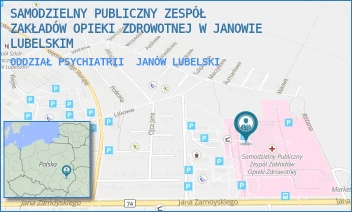 ODDZIAŁ PSYCHIATRII - SAMODZIELNY PUBLICZNY ZESPÓŁ ZAKŁADÓW OPIEKI ZDROWOTNEJ W JANOWIE LUBELSKIM - JANA ZAMOYSKIEGO 149,  JANÓW LUBELSKI