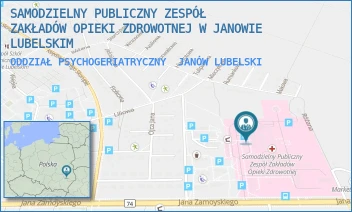 ODDZIAŁ PSYCHOGERIATRYCZNY - SAMODZIELNY PUBLICZNY ZESPÓŁ ZAKŁADÓW OPIEKI ZDROWOTNEJ W JANOWIE LUBELSKIM - JANA ZAMOYSKIEGO 149,  JANÓW LUBELSKI
