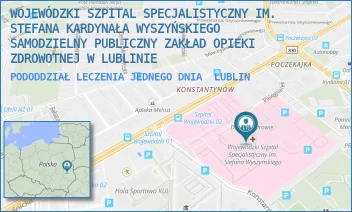 PODODDZIAŁ LECZENIA JEDNEGO DNIA - WOJEWÓDZKI SZPITAL SPECJALISTYCZNY IM. STEFANA KARDYNAŁA WYSZYŃSKIEGO SAMODZIELNY PUBLICZNY ZAKŁAD OPIEKI ZDROWOTNEJ W LUBLINIE - AL. KRAŚNICKA 100,  LUBLIN