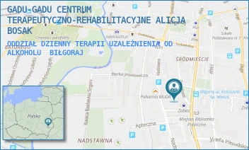 ODDZIAŁ DZIENNY TERAPII UZALEŻNIENIA OD ALKOHOLU - GADU-GADU CENTRUM TERAPEUTYCZNO-REHABILITACYJNE ALICJA BOSAK - OGRODOWA 14,  BIŁGORAJ
