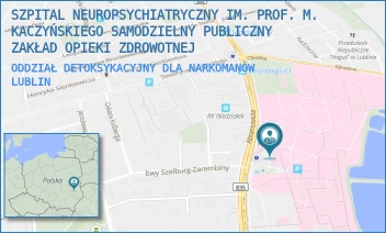 ODDZIAŁ DETOKSYKACYJNY DLA NARKOMANÓW - SZPITAL NEUROPSYCHIATRYCZNY IM. PROF. M. KACZYŃSKIEGO SAMODZIELNY PUBLICZNY ZAKŁAD OPIEKI ZDROWOTNEJ - ABRAMOWICKA 2/6,  LUBLIN