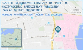 ODDZIAŁ PSYCHIATRYCZNY OGÓLNY VIII - SZPITAL NEUROPSYCHIATRYCZNY IM. PROF. M. KACZYŃSKIEGO SAMODZIELNY PUBLICZNY ZAKŁAD OPIEKI ZDROWOTNEJ - ABRAMOWICKA 2/5,  LUBLIN