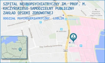 ODDZIAŁ PSYCHOGERIATRYCZNY - SZPITAL NEUROPSYCHIATRYCZNY IM. PROF. M. KACZYŃSKIEGO SAMODZIELNY PUBLICZNY ZAKŁAD OPIEKI ZDROWOTNEJ - ABRAMOWICKA 2/7,  LUBLIN