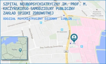 ODDZIAŁ PSYCHIATRYCZNY DZIENNY - SZPITAL NEUROPSYCHIATRYCZNY IM. PROF. M. KACZYŃSKIEGO SAMODZIELNY PUBLICZNY ZAKŁAD OPIEKI ZDROWOTNEJ - ABRAMOWICKA 2,  LUBLIN