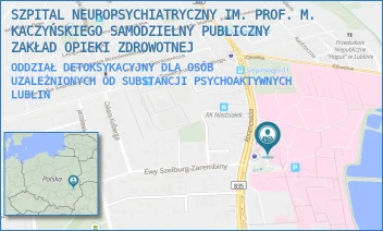 ODDZIAŁ DETOKSYKACYJNY DLA OSÓB UZALEŻNIONYCH OD SUBSTANCJI PSYCHOAKTYWNYCH - SZPITAL NEUROPSYCHIATRYCZNY IM. PROF. M. KACZYŃSKIEGO SAMODZIELNY PUBLICZNY ZAKŁAD OPIEKI ZDROWOTNEJ - ABRAMOWICKA 2/6,  LUBLIN