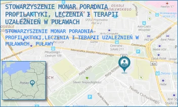 STOWARZYSZENIE MONAR PORADNIA PROFILAKTYKI,LECZENIA I TERAPII UZALEŻNIEŃ W PUŁAWACH - STOWARZYSZENIE MONAR PORADNIA PROFILAKTYKI, LECZENIA I TERAPII UZALEŻNIEŃ W PUŁAWACH - AL. KRÓLEWSKA 3A,  PUŁAWY