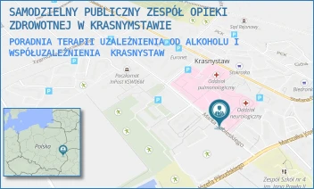 PORADNIA TERAPII UZALEŻNIENIA OD ALKOHOLU I WSPÓŁUZALEŻNIENIA - SAMODZIELNY PUBLICZNY ZESPÓŁ OPIEKI ZDROWOTNEJ W KRASNYMSTAWIE - SOBIESKIEGO 4,  KRASNYSTAW