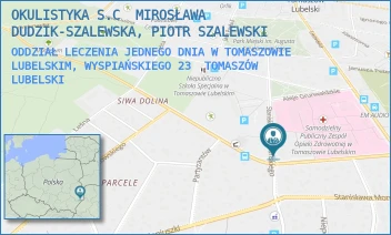 ODDZIAŁ LECZENIA JEDNEGO DNIA W TOMASZOWIE LUBELSKIM, WYSPIAŃSKIEGO 23 - OKULISTYKA S.C  MIROSŁAWA DUDZIK-SZALEWSKA, PIOTR SZALEWSKI - WYSPIAŃSKIEGO 23,  TOMASZÓW LUBELSKI