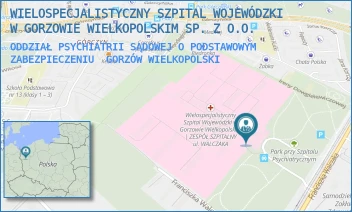 ODDZIAŁ PSYCHIATRII SĄDOWEJ O PODSTAWOWYM ZABEZPIECZENIU - WIELOSPECJALISTYCZNY SZPITAL WOJEWÓDZKI W GORZOWIE WIELKOPOLSKIM SP. Z O.O. - UL. FRANCISZKA WALCZAKA 42,  GORZÓW WIELKOPOLSKI