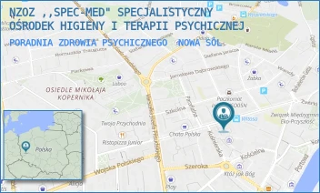 PORADNIA ZDROWIA PSYCHICZNEGO - NZOZ ,,SPEC-MED" SPECJALISTYCZNY OŚRODEK HIGIENY I TERAPII PSYCHICZNEJ - UL. W. WITOSA 18,  NOWA SÓL