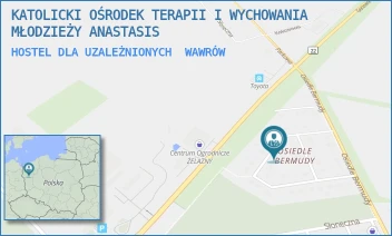 HOSTEL DLA UZALEŻNIONYCH - KATOLICKI OŚRODEK TERAPII I WYCHOWANIA MŁODZIEŻY ANASTASIS - UL. OSIEDLE BERMUDY 42,  WAWRÓW