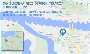 DZIENNY ODDZIAŁ TERAPII UZALEŻNIENIA OD ALKOHOLU - EWA SUMIŃSKA NZOZ OŚRODEK TERAPII "HORYZONT BIS" - GROBLA 29,  KROSNO ODRZAŃSKIE