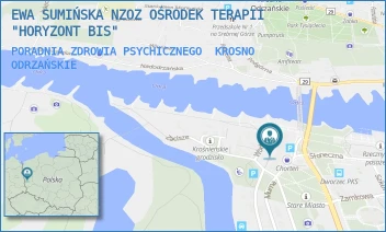 PORADNIA ZDROWIA PSYCHICZNEGO - EWA SUMIŃSKA NZOZ OŚRODEK TERAPII "HORYZONT BIS" - GROBLA 29,  KROSNO ODRZAŃSKIE