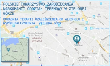 PORADNIA TERAPII UZALEŻNIENIA OD ALKOHOLU I WSPÓŁUZALEŻNIENIA - POLSKIE TOWARZYSTWO ZAPOBIEGANIA NARKOMANII ODDZIAŁ TERENOWY W ZIELONEJ GÓRZE - UL. JELENIA 1A,  ZIELONA GÓRA
