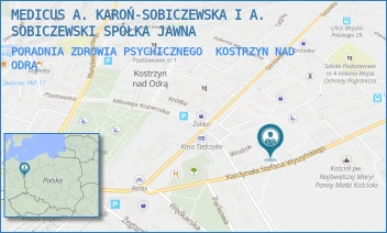 PORADNIA ZDROWIA PSYCHICZNEGO - MEDICUS A. KAROŃ-SOBICZEWSKA I A. SOBICZEWSKI SPÓŁKA JAWNA - KARDYNAŁA STEFANA WYSZYŃSKIEGO 23A,  KOSTRZYN NAD ODRĄ