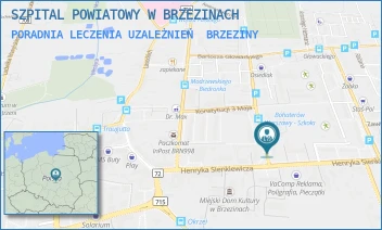 PORADNIA LECZENIA UZALEŻNIEŃ - SZPITAL POWIATOWY W BRZEZINACH - UL. BOHATERÓW WARSZAWY 2,  BRZEZINY