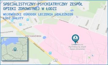 WOJEWÓDZKI OŚRODEK LECZENIA UZALEŻNIEŃ - SPECJALISTYCZNY PSYCHIATRYCZNY ZESPÓŁ OPIEKI ZDROWOTNEJ W ŁODZI - UL. ALEKSANDROWSKA 159,  ŁÓDŹ-BAŁUTY