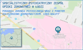 PORADNIA ZDROWIA PSYCHICZNEGO WRAZ Z PUNKTEM ZGŁOSZENIOWO KOORDYNACYJNYM - SPECJALISTYCZNY PSYCHIATRYCZNY ZESPÓŁ OPIEKI ZDROWOTNEJ W ŁODZI - UL. ALEKSANDROWSKA 159,  ŁÓDŹ-BAŁUTY