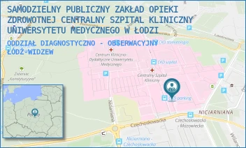 ODDZIAŁ DIAGNOSTYCZNO - OBSERWACYJNY - SAMODZIELNY PUBLICZNY ZAKŁAD OPIEKI ZDROWOTNEJ CENTRALNY SZPITAL KLINICZNY UNIWERSYTETU MEDYCZNEGO W ŁODZI - UL. CZECHOSŁOWACKA 8/10,  ŁÓDŹ-WIDZEW
