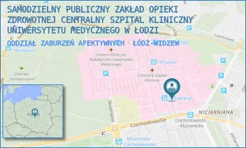 ODDZIAŁ ZABURZEŃ AFEKTYWNYCH - SAMODZIELNY PUBLICZNY ZAKŁAD OPIEKI ZDROWOTNEJ CENTRALNY SZPITAL KLINICZNY UNIWERSYTETU MEDYCZNEGO W ŁODZI - UL. CZECHOSŁOWACKA 8/10,  ŁÓDŹ-WIDZEW
