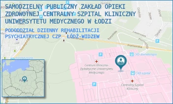 PODODDZIAŁ DZIENNY REHABILITACJI PSYCHIATRYCZNEJ CZP - SAMODZIELNY PUBLICZNY ZAKŁAD OPIEKI ZDROWOTNEJ CENTRALNY SZPITAL KLINICZNY UNIWERSYTETU MEDYCZNEGO W ŁODZI - UL. POMORSKA 251,  ŁÓDŹ-WIDZEW