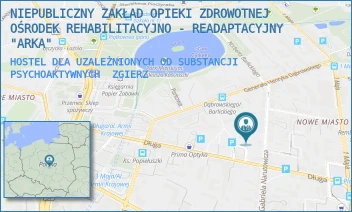HOSTEL DLA UZALEŻNIONYCH OD SUBSTANCJI PSYCHOAKTYWNYCH - NIEPUBLICZNY ZAKŁAD OPIEKI ZDROWOTNEJ OŚRODEK REHABILITACYJNO - READAPTACYJNY "ARKA" - UL. NARUTOWICZA 12,  ZGIERZ