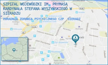 PORADNIA ZDROWIA PSYCHICZNEGO CZP - SZPITAL WOJEWÓDZKI IM. PRYMASA KARDYNAŁA STEFANA WYSZYŃSKIEGO W SIERADZU - RYNEK 12,  SIERADZ
