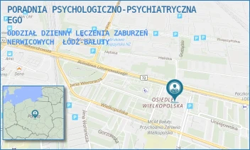 ODDZIAŁ DZIENNY LECZENIA ZABURZEŃ NERWICOWYCH - PORADNIA PSYCHOLOGICZNO-PSYCHIATRYCZNA EGO - UL. BOLESŁAWA LIMANOWSKIEGO 194/196,  ŁÓDŹ-BAŁUTY